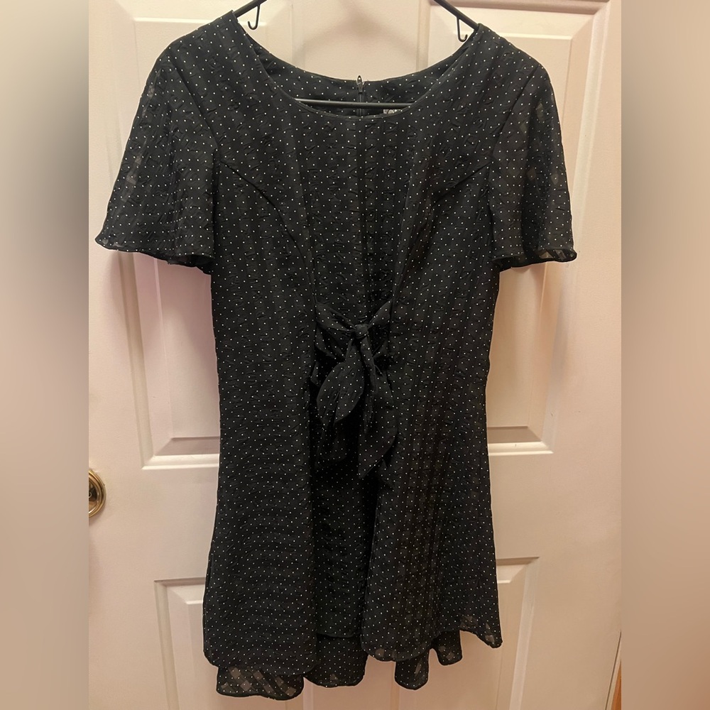CDC Black Mini Dress with Polka Dots